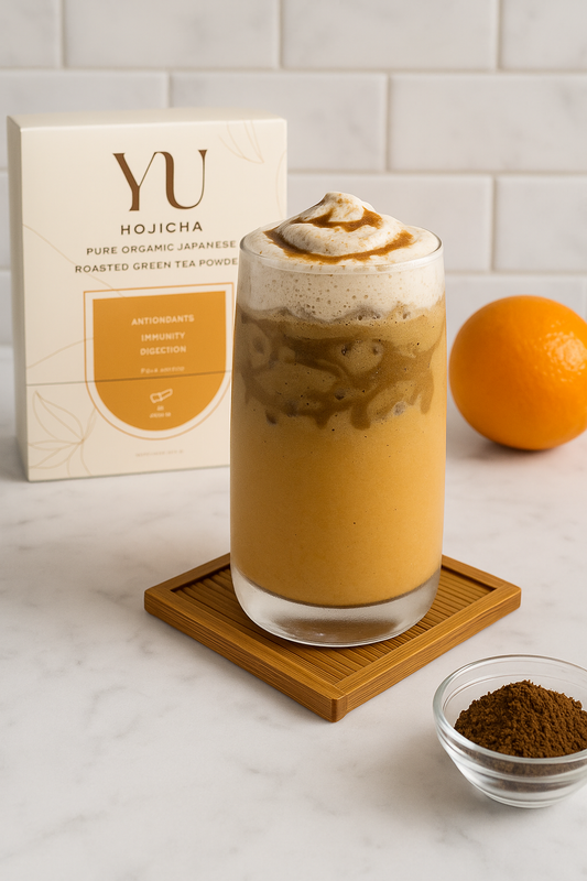 Hojicha Orange Frappe