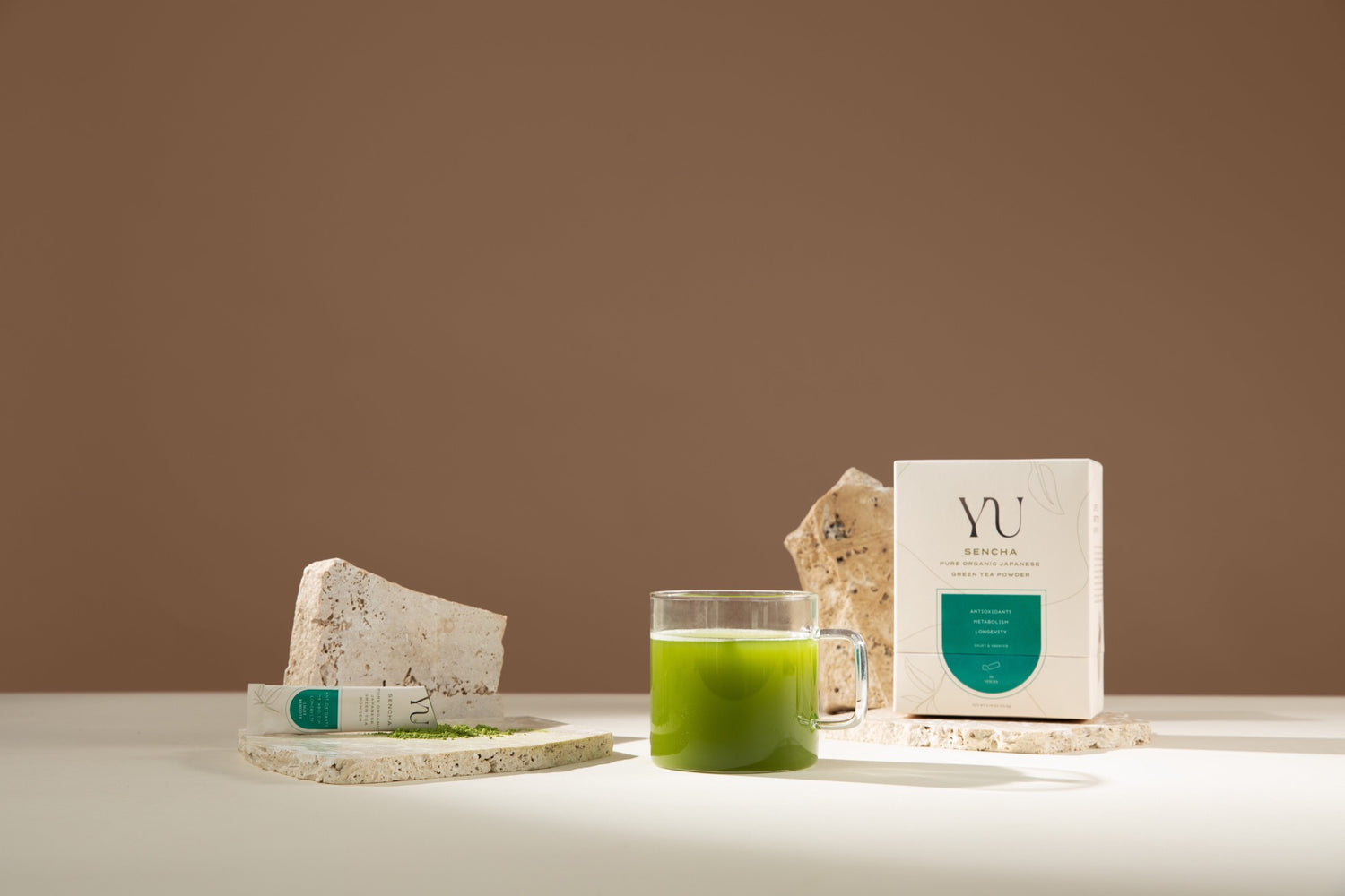 Yu Tea Organic Sencha Single-Serving Stick and Mug