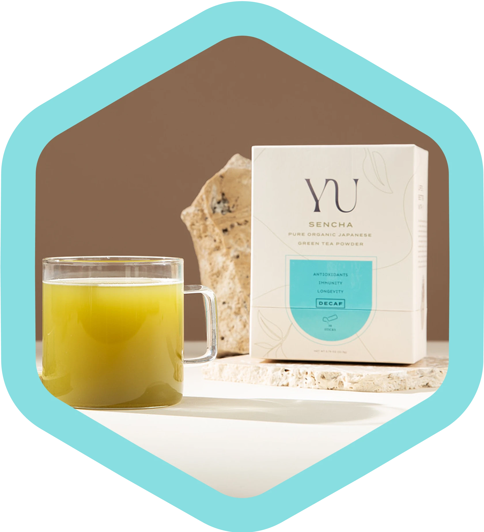 Decaf Sencha in a Clear Glass Mug