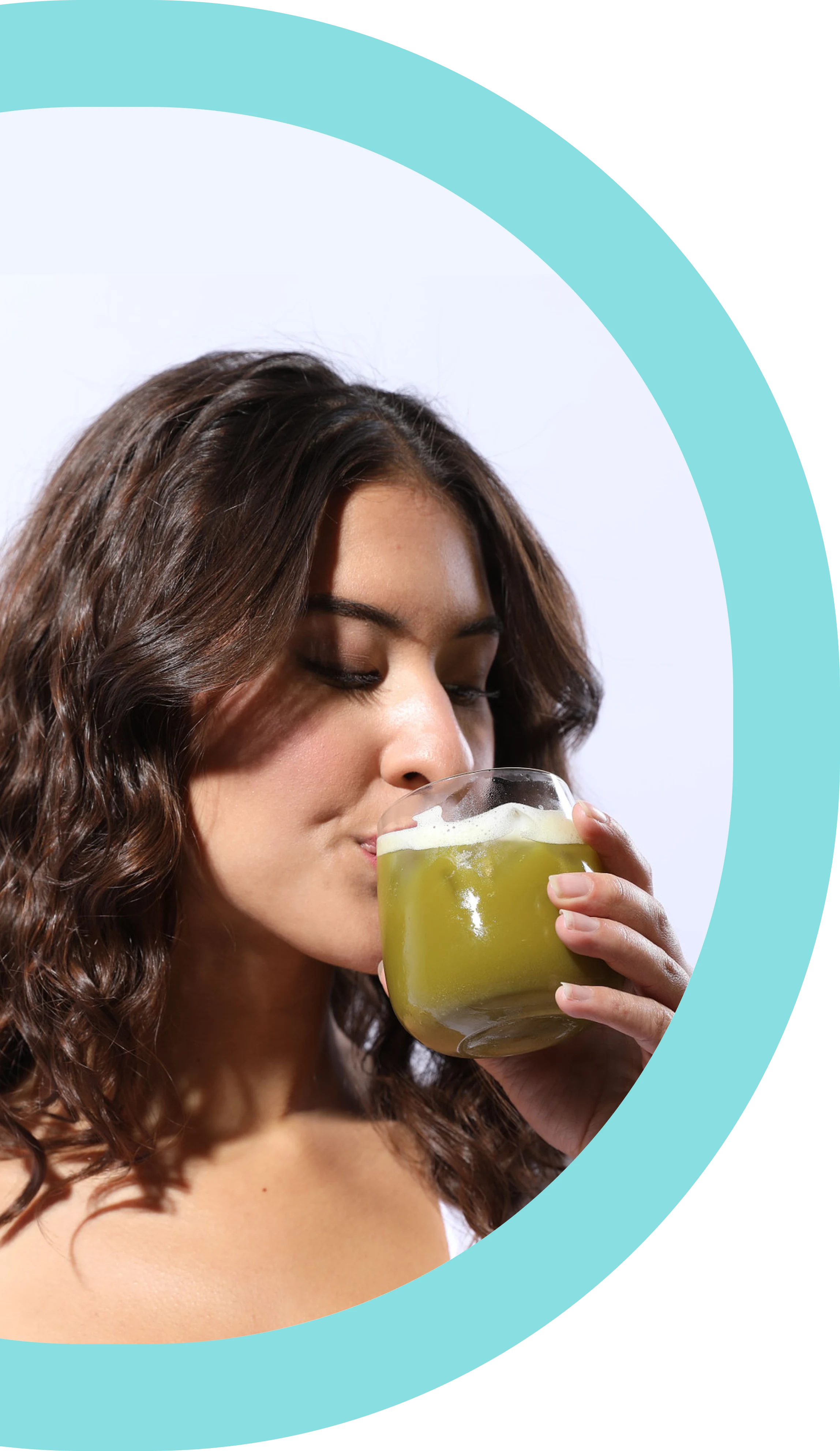 Woman Drinking Iced Decaffeinated Sencha