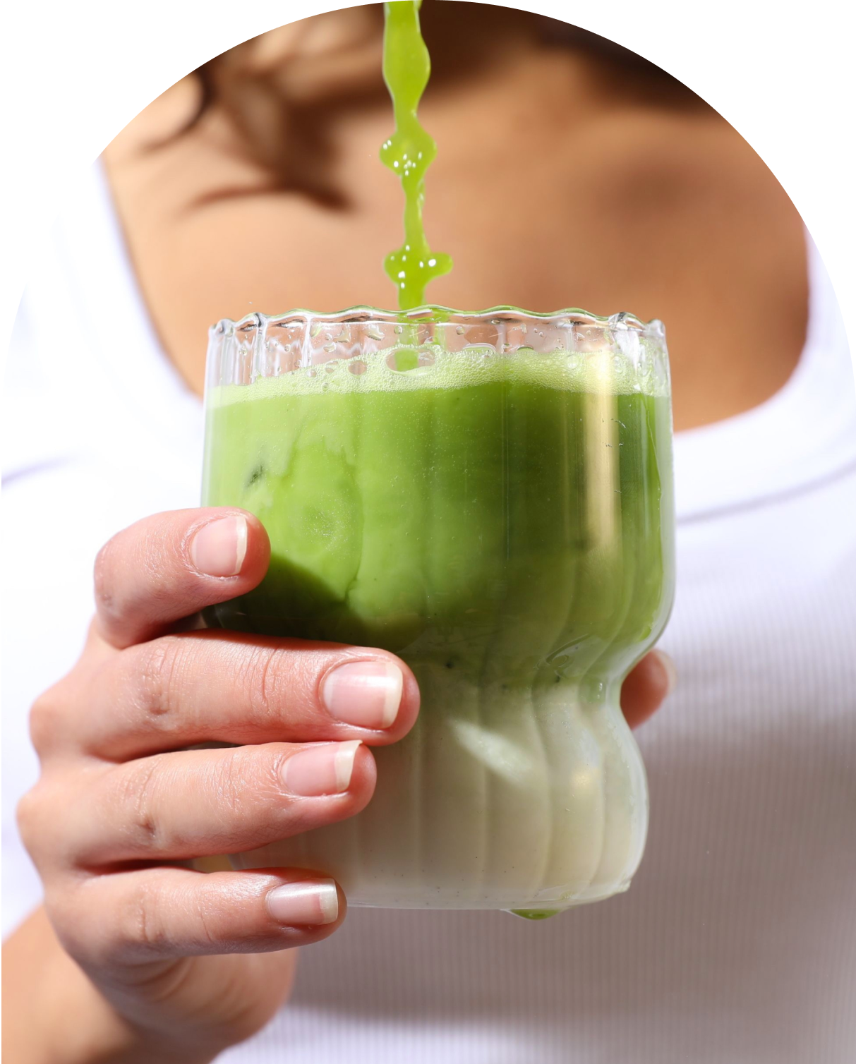Pouring a Matcha Latte