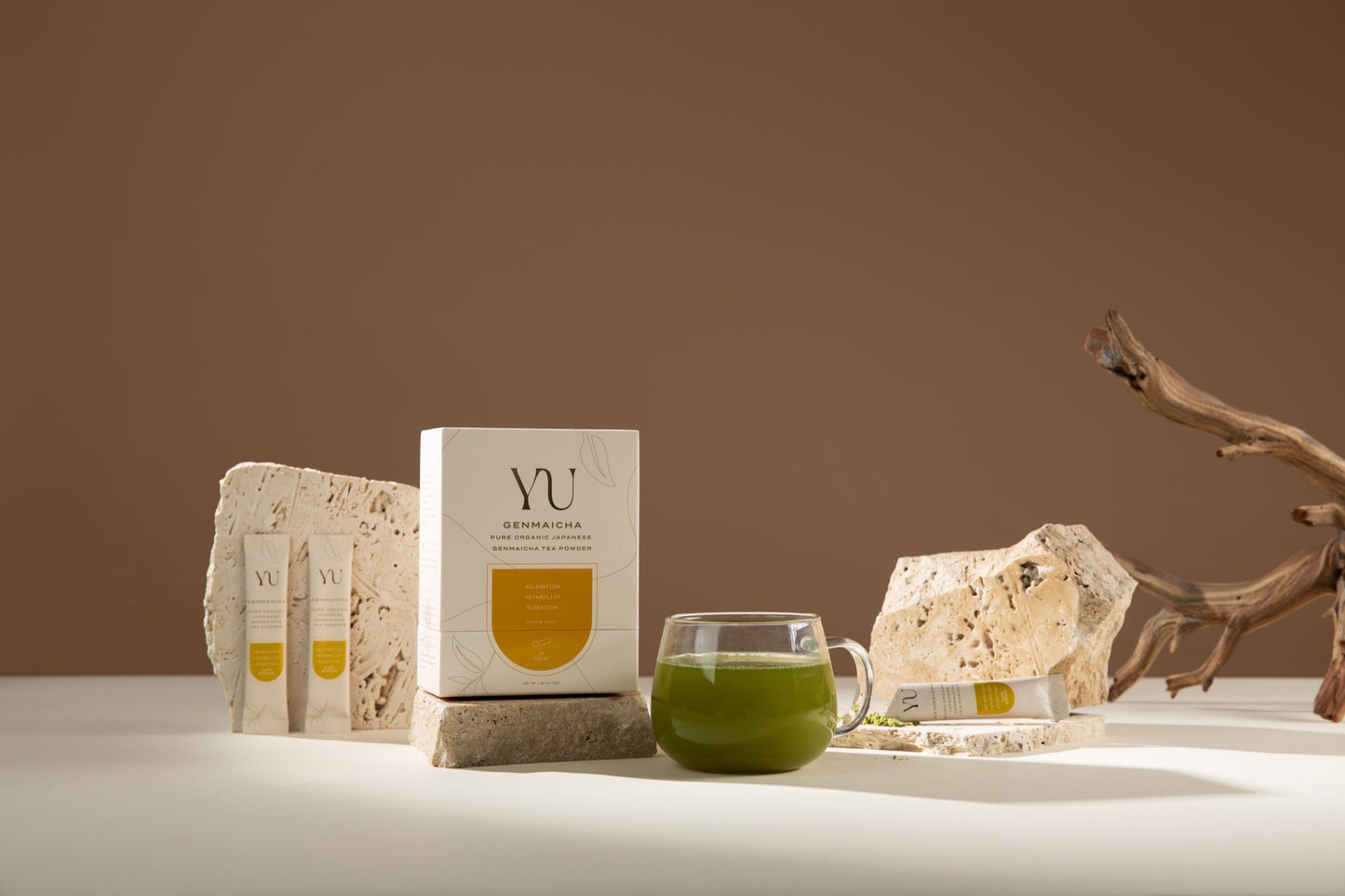 Genmaicha single-serving stick with box