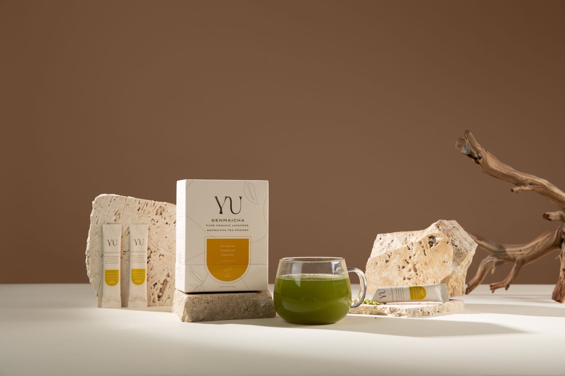 Genmaicha single-serving stick with box